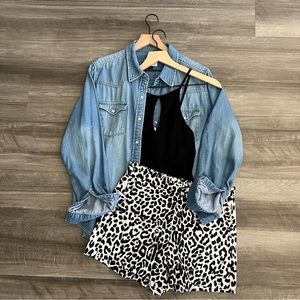 NWT J.Crew Factory Animal Print Chino Shorts